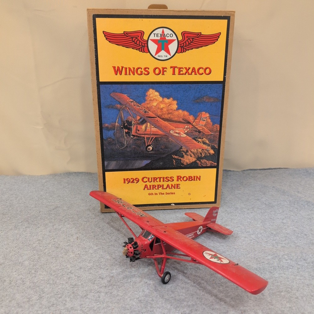Wings of Texaco 1929 Curtiss Robin Airplane Diecast Bank Ertl H122 Red 6th Serie